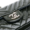 Chanel Mini Rectangular Classic Chevron Patent Single Flap Secondhand