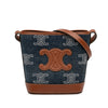 Celine Small Denim Cuir Triomphe Bucket Bag Secondhand