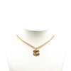 Chanel Gold Plated CC Quilted Pendant Necklace Secondhand