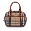 Burberry Small Leather Trimmed House Check Canvas Bridle Orchard Satchel Secondhand