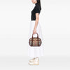 Burberry Small Leather Trimmed House Check Canvas Bridle Orchard Satchel Secondhand