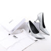 MAISON MARGIELA MM6 9 cm Laminated Leather Pumps in Silver, Size 37 EU Secondhand