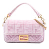 Fendi Zucca Embossed Velvet Baguette Satchel Secondhand