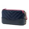 Chanel Tricolor Quilted Aged Calfskin Gabrielle Double Zip Clutch with Chain Secondhand