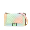 Chanel Old Medium Quilted Caviar Rainbow Boy Flap Secondhand