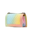 Chanel Old Medium Quilted Caviar Rainbow Boy Flap Secondhand