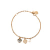 Dior Gold Plated Crystal Heart Charms Bracelet Secondhand