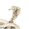 Chanel Silver Plated CC Crystal Drop Push Back Earrings Secondhand