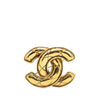 Chanel Gold Plated CC Quilted Brooch Secondhand