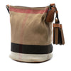 Burberry Mini Mega Check Canvas Ashby Tassel Bucket Bag Secondhand