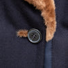 Secondhand Hermès Double Breasted Overcoat with Fur - '90s