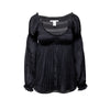 Secondhand Diane von Furstemberg Satin Black Pleated Blouse - '00s