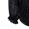 Secondhand Diane von Furstemberg Satin Black Pleated Blouse - '00s