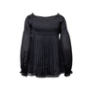 Secondhand Diane von Furstemberg Satin Black Pleated Blouse - '00s