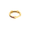 Secondhand Vintage 18K Yellow Gold Band Ring with Channel-Set Rubies - '80s
