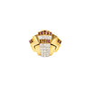 Secondhand Retro 18K Gold Cocktail Ring with Diamonds and Rubies - '40s