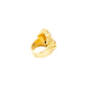 Secondhand Retro 18K Gold Cocktail Ring with Diamonds and Rubies - '40s