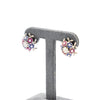 Secondhand Vintage 18K White Gold Gemstone Floral Clip Earrings ' 60s