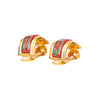Secondhand Hermès Printed Enamel Clip On Earrings - '10s