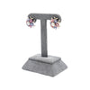 Secondhand Vintage 18K White Gold Gemstone Floral Clip Earrings ' 60s