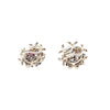 Secondhand Vintage 18K White Gold Gemstone Floral Clip Earrings ' 60s
