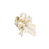 Secondhand Vintage Bird & Leaf Brooch with Faux Pearls and Rhinestones - '50s