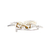 Secondhand Vintage Bird & Leaf Brooch with Faux Pearls and Rhinestones - '50s