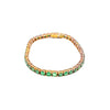 Secondhand 18K Gold Tennis Bracelet with 41 Natural Emeralds - '80s