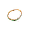 Secondhand 18K Gold Tennis Bracelet with 41 Natural Emeralds - '80s