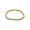 Secondhand 18K Gold Tennis Bracelet with 41 Natural Emeralds - '80s
