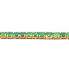 Secondhand 18K Gold Tennis Bracelet with 41 Natural Emeralds - '80s