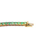 Secondhand 18K Gold Tennis Bracelet with 41 Natural Emeralds - '80s
