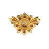 Secondhand Retro Sunburst Brooch in Gold with Garnet and Emerald Accents ' 60s