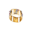 Secondhand Extraordinary French Gold Bracelet with Gem-Set Panels - '40s