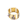 Secondhand Extraordinary French Gold Bracelet with Gem-Set Panels - '40s