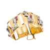 Secondhand Extraordinary French Gold Bracelet with Gem-Set Panels - '40s