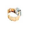 Secondhand Retro 18k Gold Bracelet with Aquamarine and Diamonds – '40s