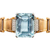 Secondhand Retro 18k Gold Bracelet with Aquamarine and Diamonds – '40s