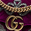 Gucci Small GG Marmont Matelasse Velvet Crystal Embellished Shoulder Bag Secondhand