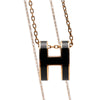 Secondhand Hermès Gold Plated Enamel Pop H Pendant Necklace