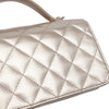 Secondhand Chanel CC Quilted Metallic Caviar Top Handle Wallet on Chain