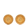 Chanel Gold Plated Coco Coin Motif Clip On Earrings Secondhand
