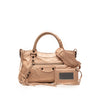 Balenciaga Metallic Craquele Suede Motocross Classic First Satchel Secondhand