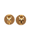 Chanel Gold Plated Rhinestones Lion Head Clip On Earrings Secondhand