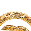 Chanel CC Gold Plated Lava Circle Brooch Secondhand