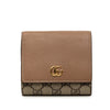 Gucci Bicolor GG Marmont Calfskin and GG Supreme Bifold Wallet Secondhand