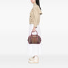 Burberry Small Leather Trimmed House Check Canvas Bridle Orchard Satchel Secondhand