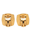 Chanel Gold Plated CC Enamel Square Clip On Earrings Secondhand