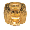 Chanel Gold Plated CC Enamel Square Clip On Earrings Secondhand