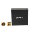 Chanel Gold Plated CC Enamel Square Clip On Earrings Secondhand